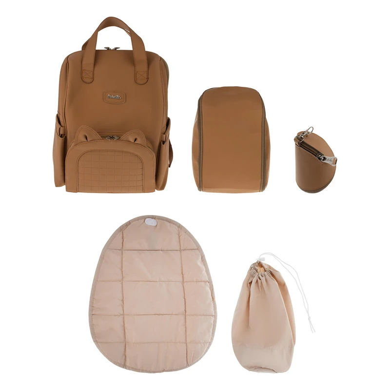 کوله پشتی لوازم کودک ببتو مدل گربه مجموعه 5 عددی 