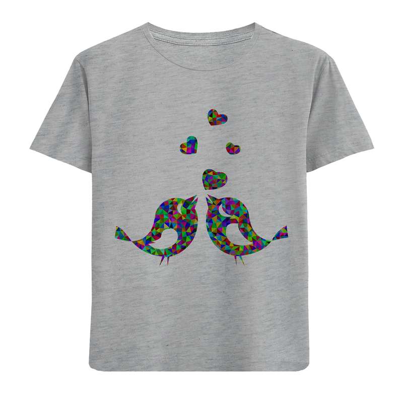 تی شرت آستین کوتاه دخترانه مدل گنجشک D358