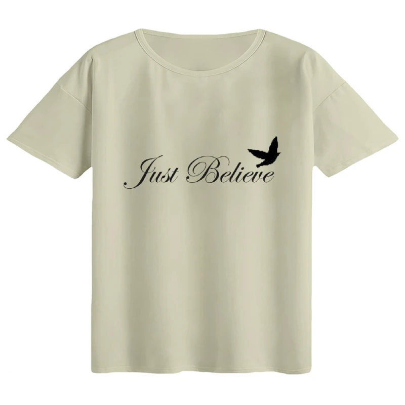 تی‌شرت اورسایز آستین کوتاه زنانه مدل باکسی طرح نوشته کد۱۴