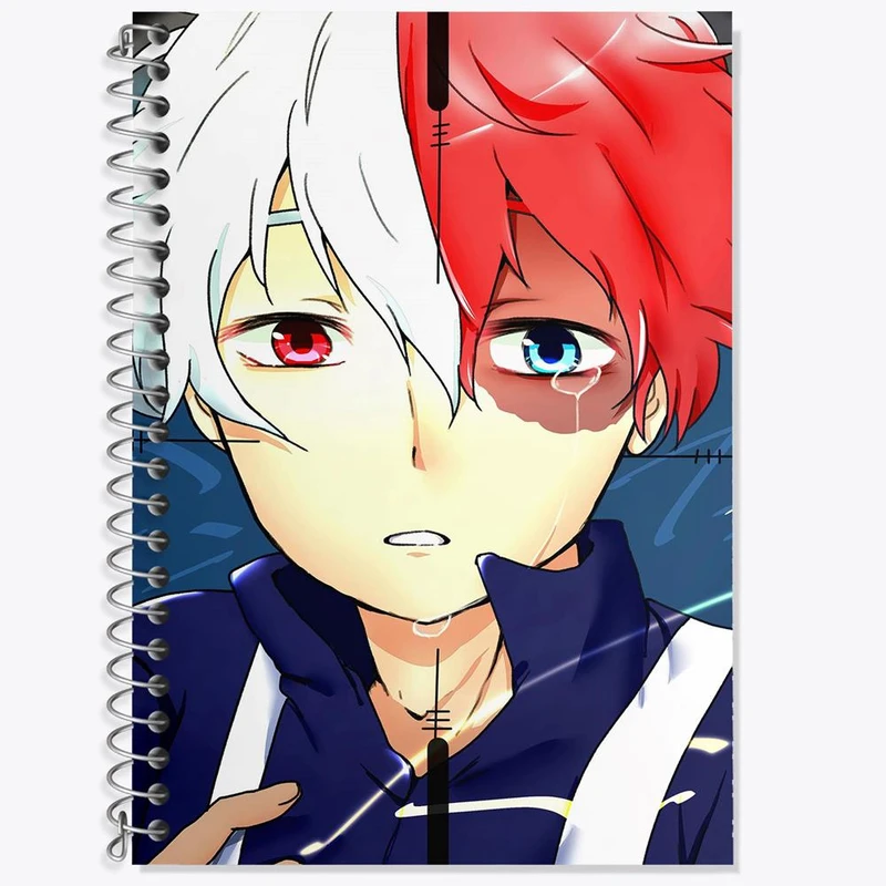 دفتر زبان 50 برگ خندالو مدل دو خط طرح شوتو تودوروکی انیمه آکادمی قهرمان من کد 16156