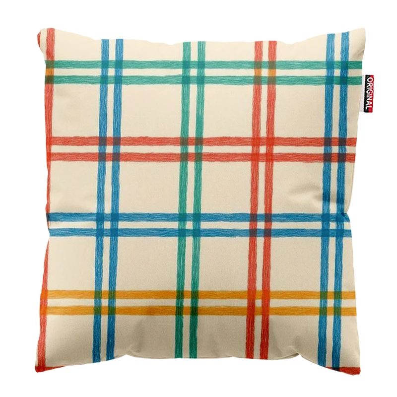 کوسن پاد آفرین طرح چهارخونه سنتی رنگی کد 3106 سایز 30*30 سانتی متر