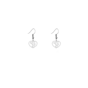 گوشواره نقره زنانه هایکا طرح قلب و حرف G مدل n.ha763