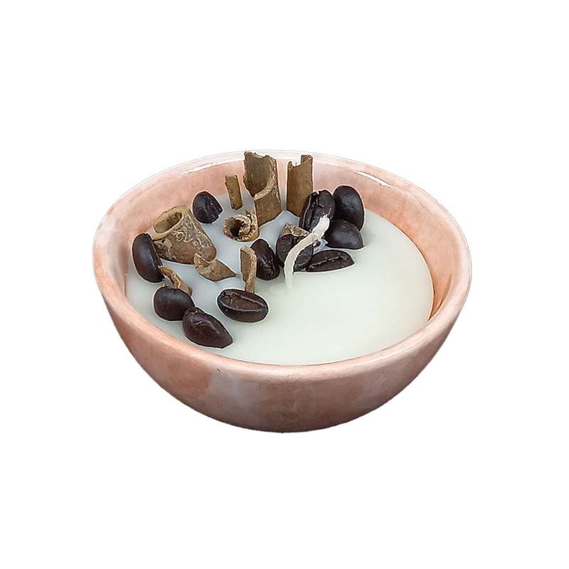 شمع دست ساز مدل کاسه ای طرح قهوه