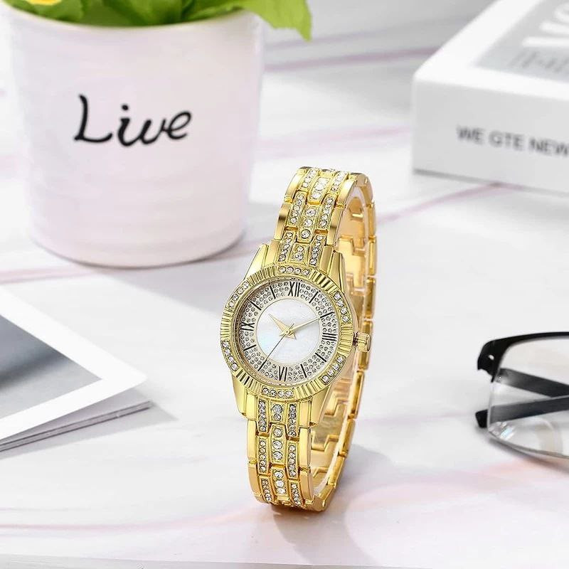 ساعت مچی عقربه ای زنانه مدل فول نگین Ts