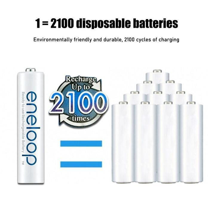 باتری نیم قلمی قابل شارژ پاناسونیک مدل eneloop/BK-4MCCE(HR03) بسته 4 عددی
