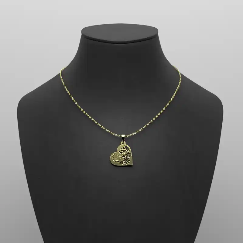 گردنبند طلا 18 عیار زنانه مدوپد مدل طرح قلب کد SS1090