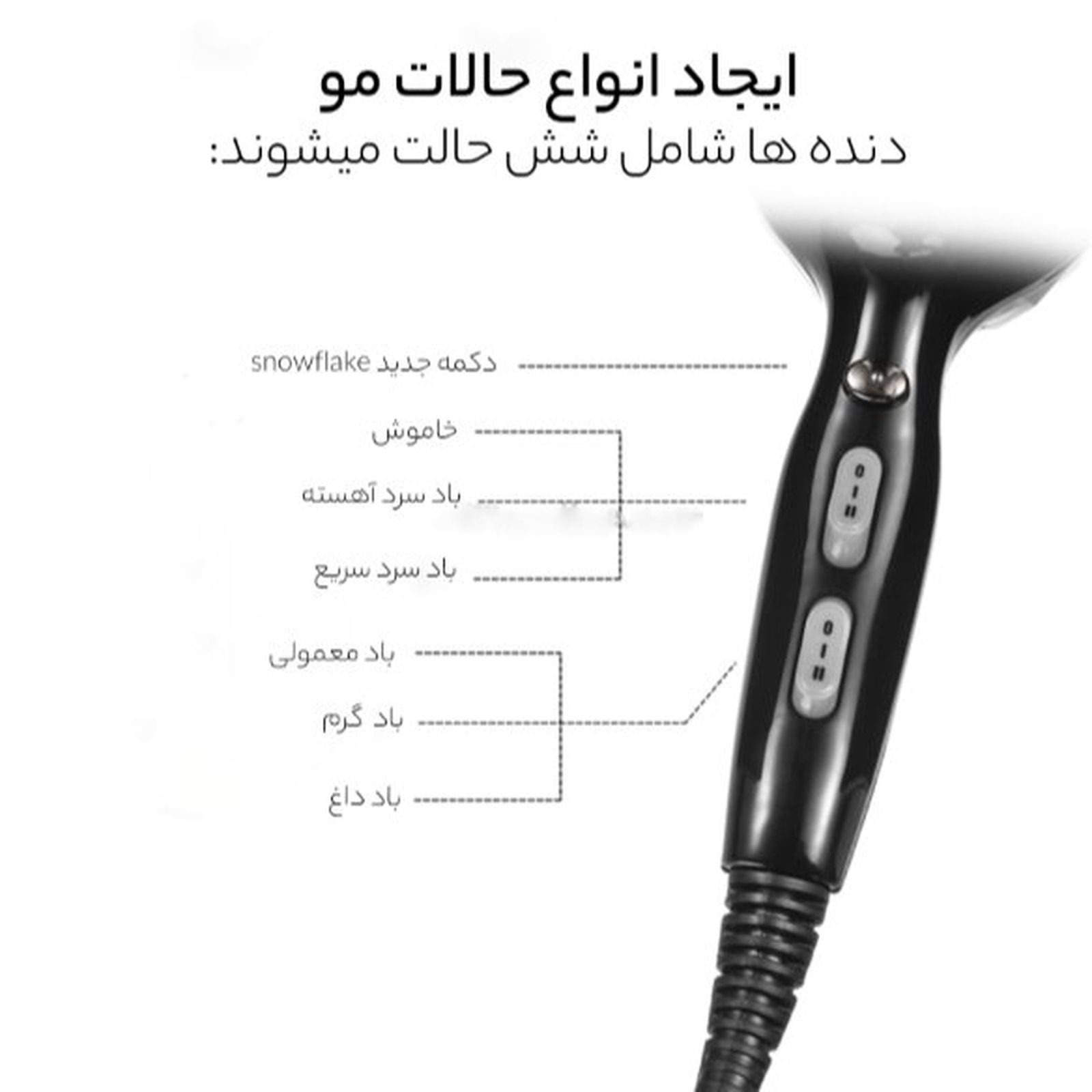 سشوار حرفه ای وی جی ار مدل V-413 -  - 11