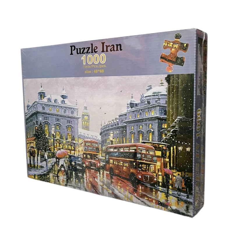 پازل 1000 تکه پازل ایران مدل غروب برفی لندن مناسب برای بزرگسالان