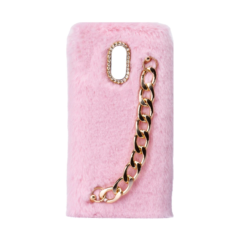  کاور طرح دخترانه دستبندی مدل خزدار پشمالو زنجیردار مناسب برای گوشی موبایل شیائومی redmi 8A