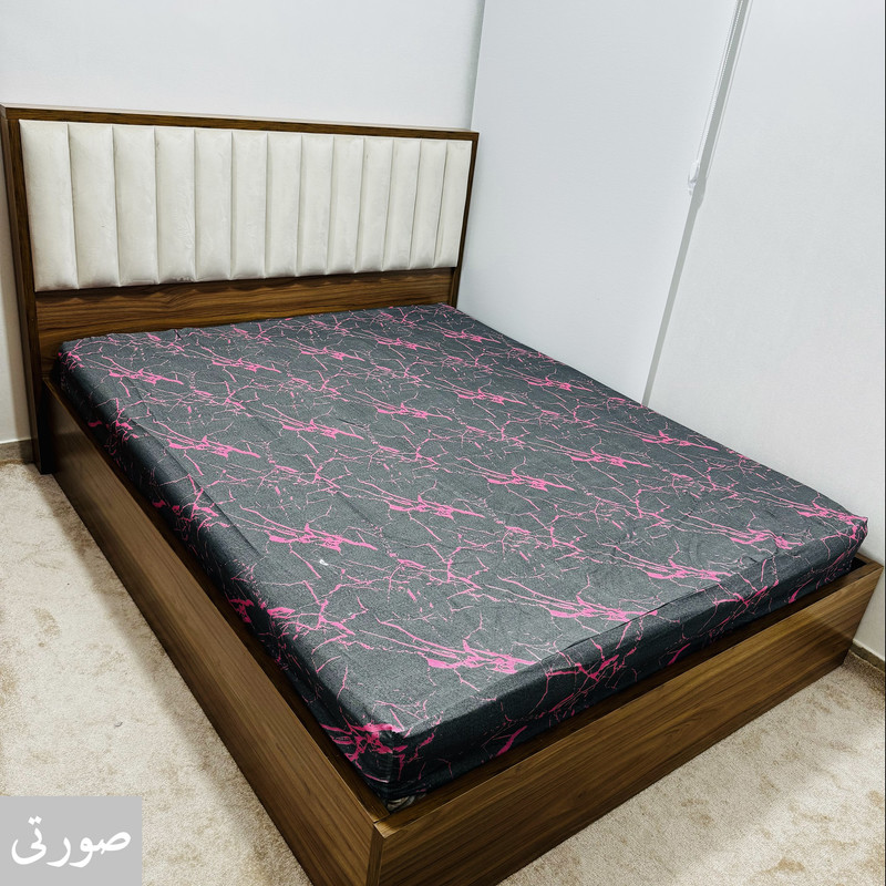 ملحفه ناتوسا مدل کشدار ماربل دو نفره سایز 200x160 سانتی متر