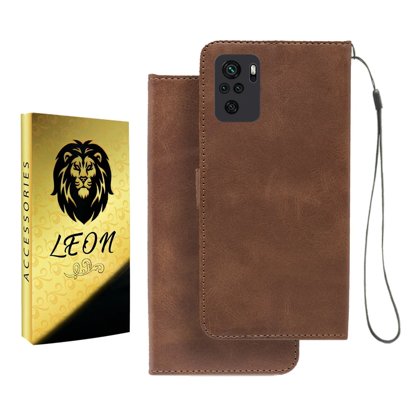 کیف کلاسوری لئون مدل Mortand Oro مناسب برای گوشی موبایل شیائومی Redmi Note 10s 