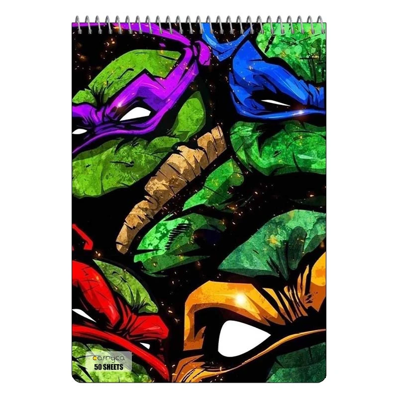 دفتر نقاشی 50 برگ سیمی کارنیکا طرح لاک پشت های نینجا Teenage Mutant Ninja Turtles کد 81987