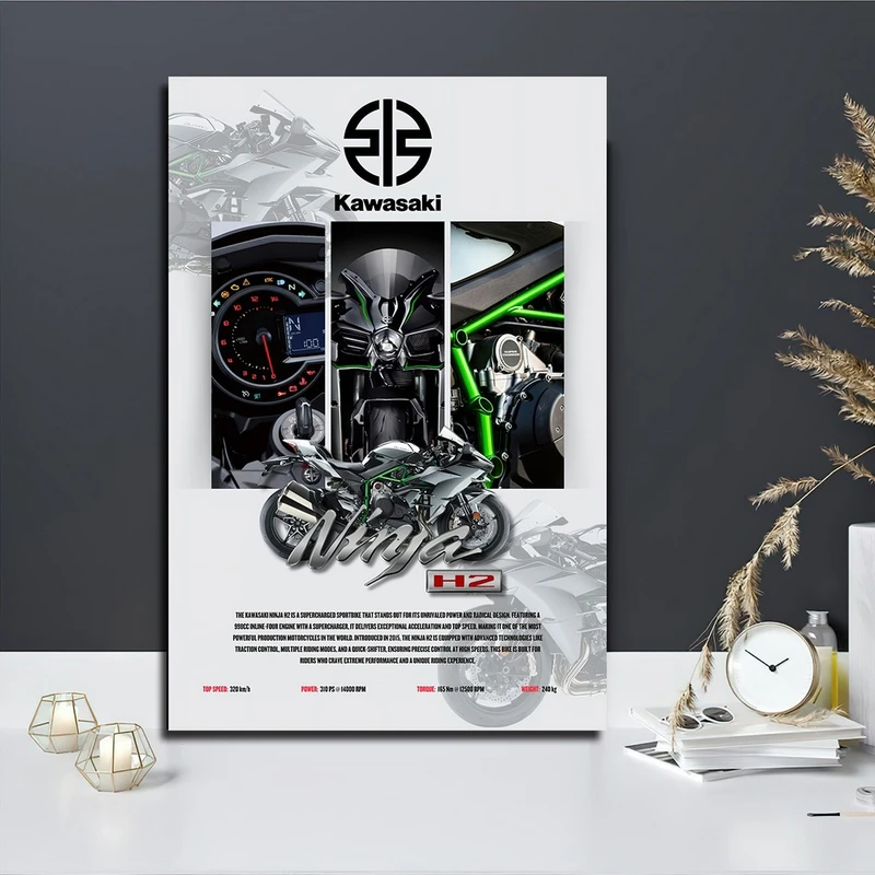 تابلو شاسی بکلیت طرح موتور کاوازاکی نینجا مدل SH-S10700