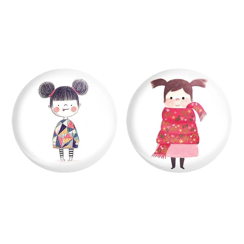 مگنت خندالو مدل دخترونه کد 53875485 مجموعه 2 عددی