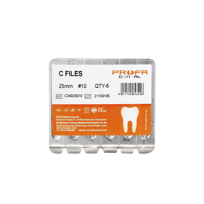 سی فایل دندانپزشکی پروفا مدل 10 25MM بسته 6 عددی
