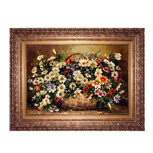 تابلو فرش دستباف مدل سبد گل بافت تبریز کد 1696