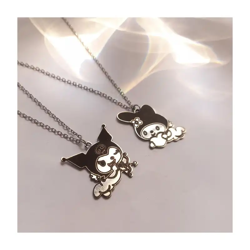 گردنبند مدل دوستی گربه کورومی و مای ملودی بسته 2 عددی