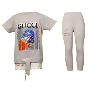 ست تی شرت و شلوار دخترانه مدل دست کد 21