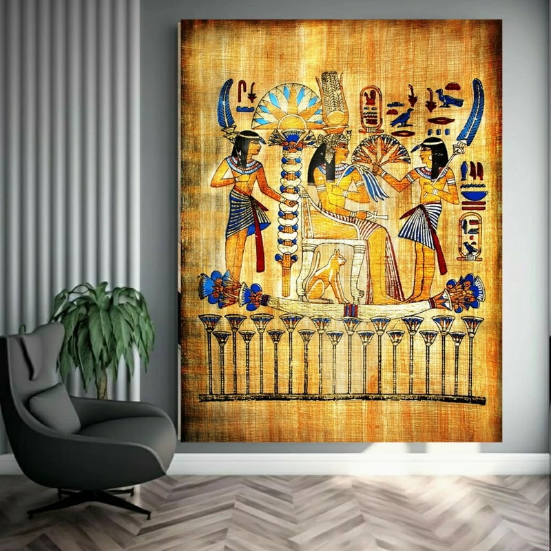 تابلو بوم طرح مخمل مصری مدل باستانی کد FP105916