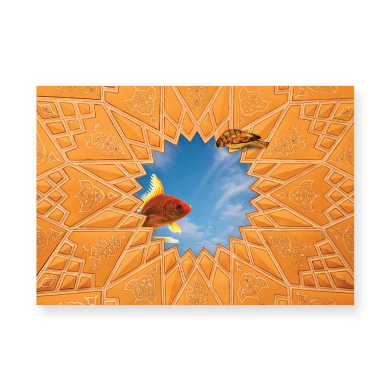 کارت پستال طرح گچبری و ماهی آسمان مدل 132244