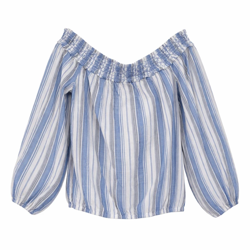 بلوز آستین بلند یقه قایقی زنانه مدل 3853