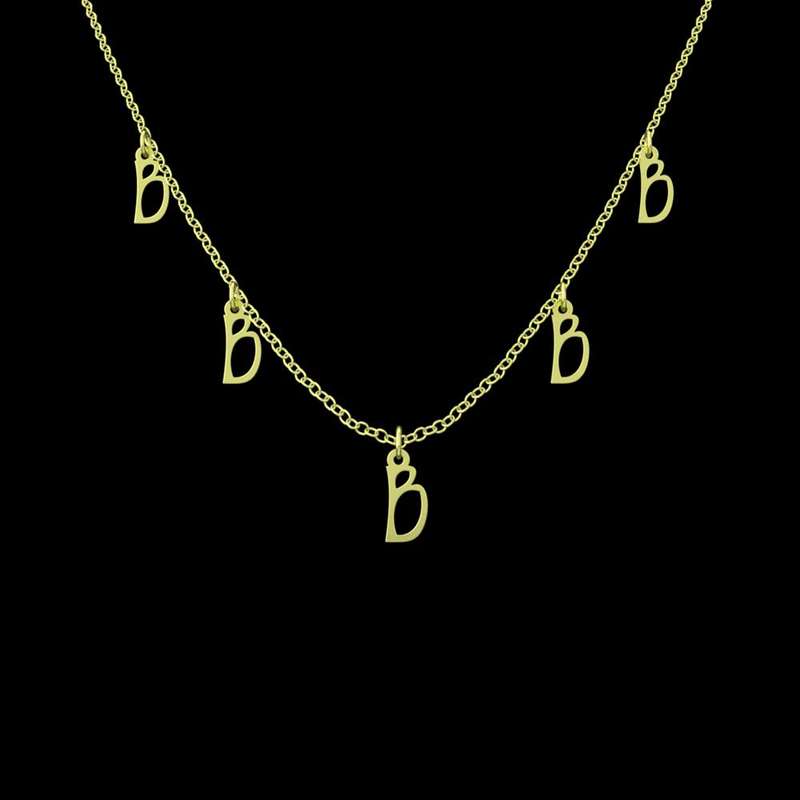 گردنبند طلا 18 عیار زنانه مدوپد مدل حرف B کد RNA17122