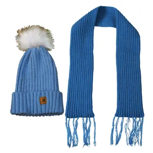 ست کلاه و شال گردن بافتنی پسرانه مدل F102