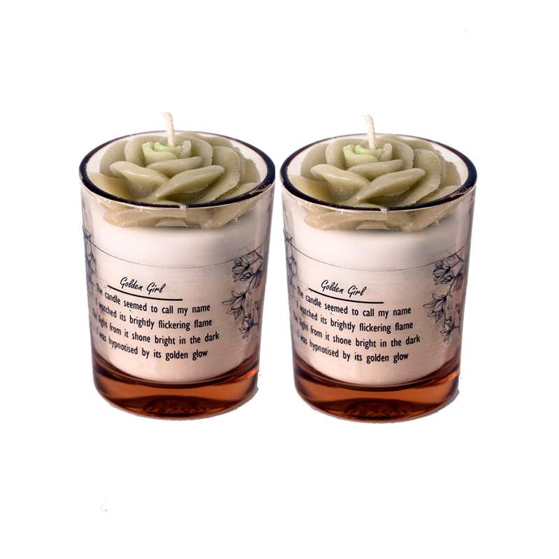 شمع معطر گلدن گرل مدل رز قهوه بسته دو عددی