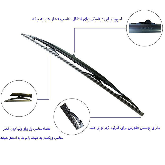 تیغه برف پاک کن لایت استار مدل کلاسیک مناسب برای زانتیا بسته دو عددی