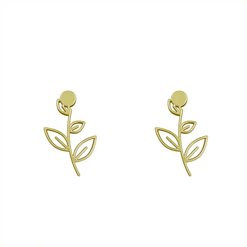 گوشواره طلا 18 عیار زنانه مدوپد مدل برگ کد GA1-15957