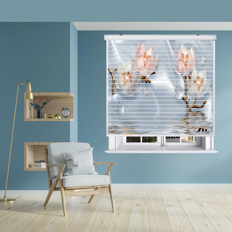 پرده زبرا زیو مدل سیلوئت 3D1268 سایز 150x150 سانتی متر