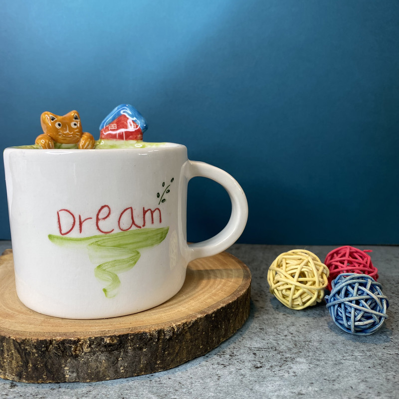 ماگ سرامیکی طرح خانه و گربه