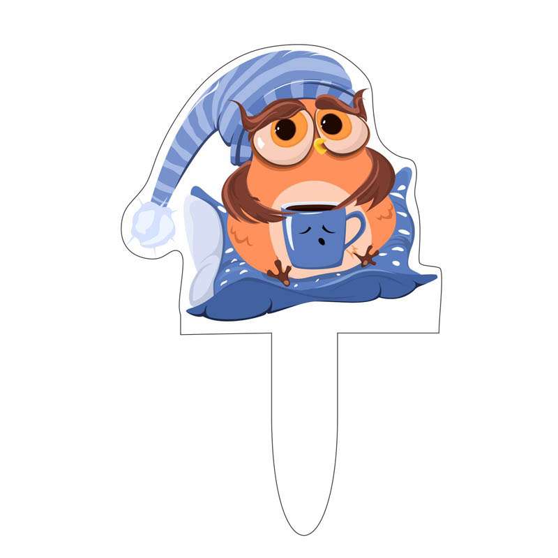 تاپر کیک مدل جغد خواب آلو قهوه خو کد 363