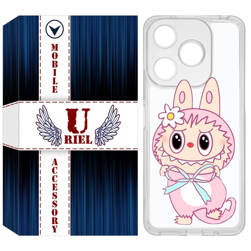 کاور یوریل مدل Clear کد 146 طرح لبوبو Labubu مناسب برای گوشی موبایل شیائومی Redmi 13 / 13x / Poco M6 4G