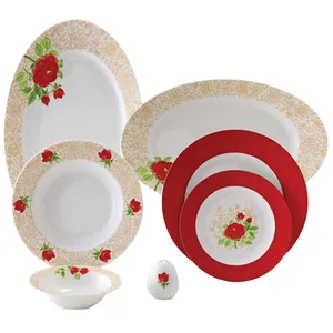 سرویس غذاخوری 28 پارچه چینی زرین ایران سری ایتالیا اف مدل sharlot درجه عالی