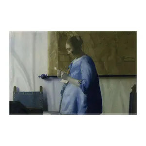 کاغذ کادو ترمه طراحان ایده مدل زنی در حال خواندن نامه از ورمر کد art0591 سایز 57x37 سانتی متر