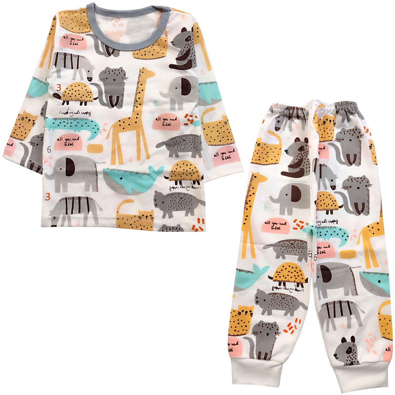ست تی شرت و شلوار نوزادی مدل حیوانات کد 3840