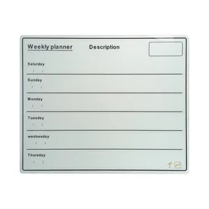 تخته وایت برد شیشه ای مدل Weekly Planner Board سایز 80 × 100 سانتی‌متر