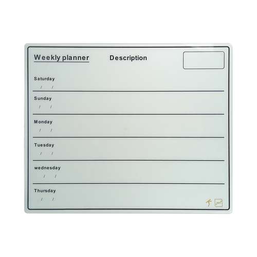 تخته وایت برد شیشه ای مدل Weekly Planner Board سایز 80 × 100 سانتی‌متر