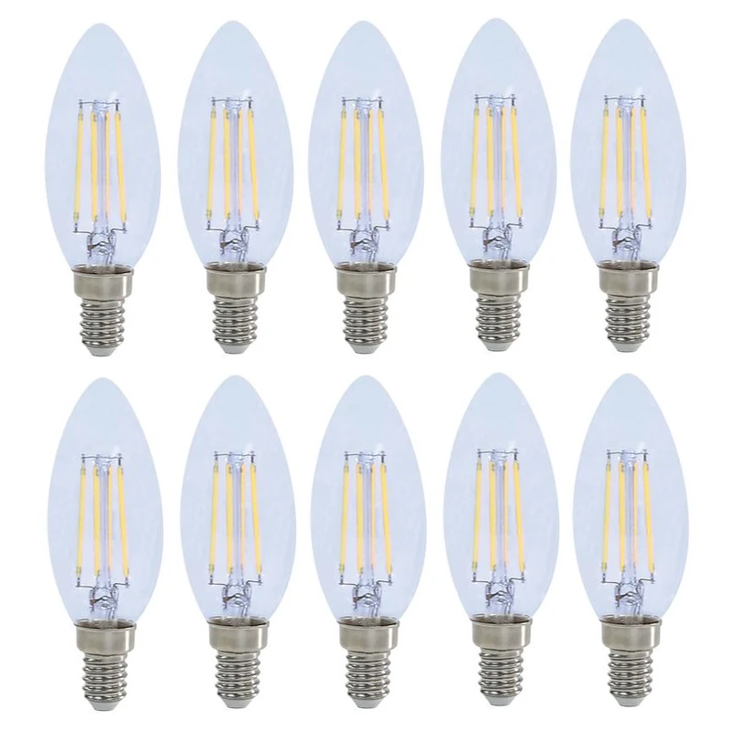 لامپ فیلامنتی 5 وات پی اس ال سی مدل شمعی پایه E14 مجموعه 10 عددی