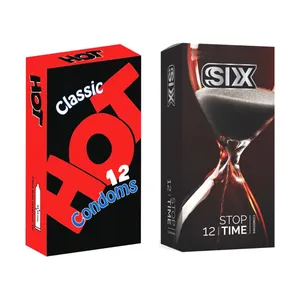 کاندوم سیکس مدل Stop Time بسته 12 عددی به همراه کاندوم هات مدل Classic بسته 12 عددی
