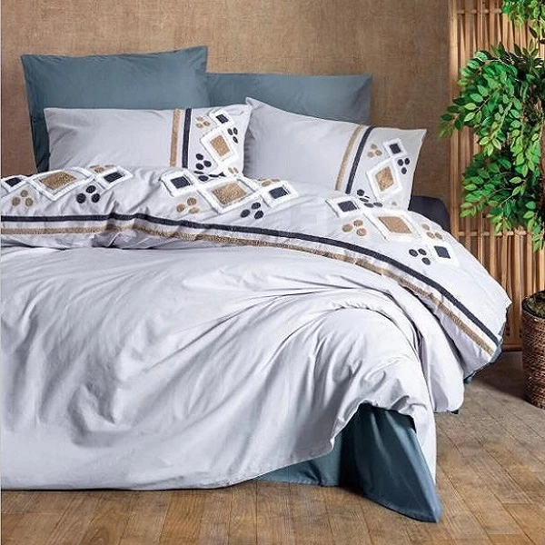 سرویس ملحفه دو نفره 6 تکه کاتن باکس مدل STESSO GRI