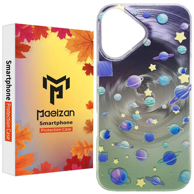 کاور پاییزان مدل منظومه شمسی طرح لاکچری مناسب برای گوشی موبایل اپل IPhone 16