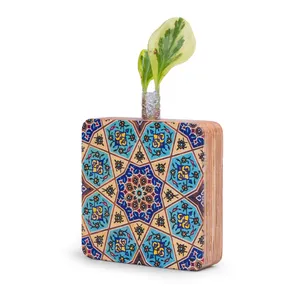 گلدان دکوری راکورد مدل P-119A طرح کاشی سنتی 