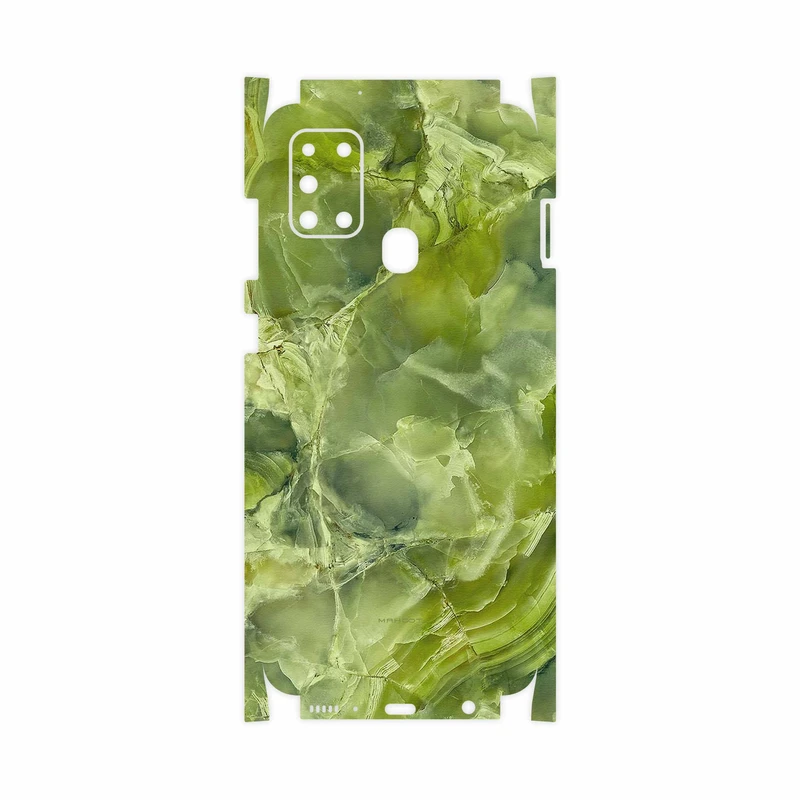 برچسب پوششی ماهوت مدل Green Crystal Marble-FullSkin مناسب برای گوشی موبایل سامسونگ Galaxy A21s