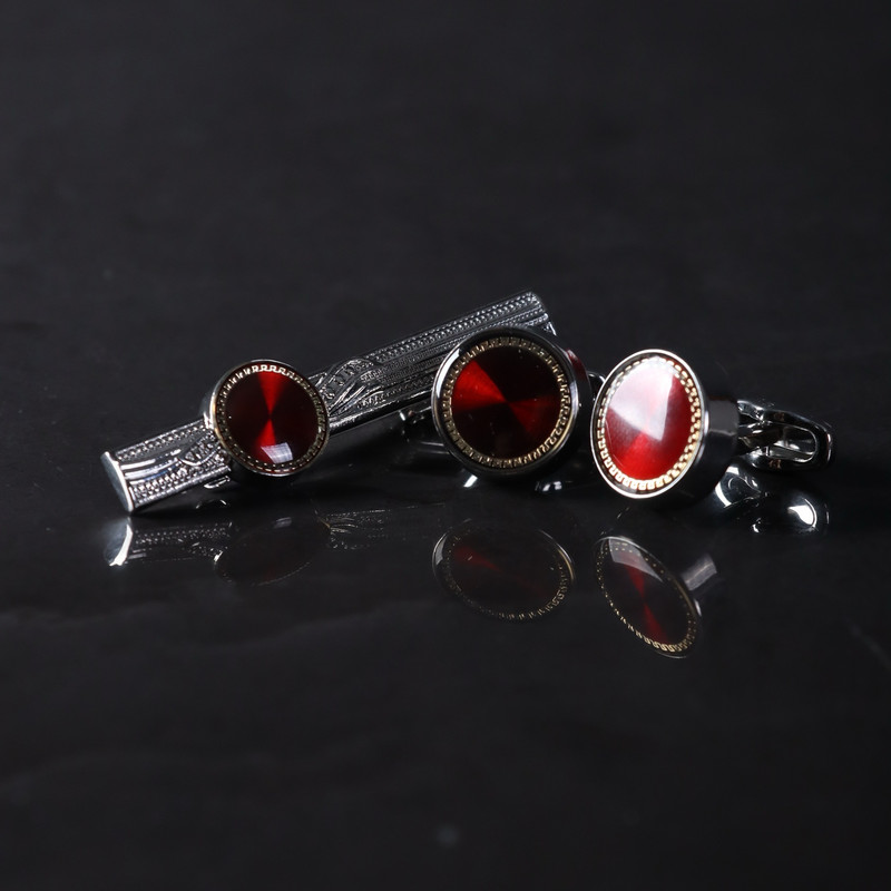 ست دکمه سردست و گیره کراوات مردانه نسن مدل S19 ست دکمه سردست و گیره کراوات مردانه نسن مدل S19