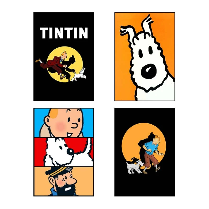 تابلو شاسي کارنيکا طرح ماجراهای تن‌تن tin tin کد 72681 مجموعه 4 عددی