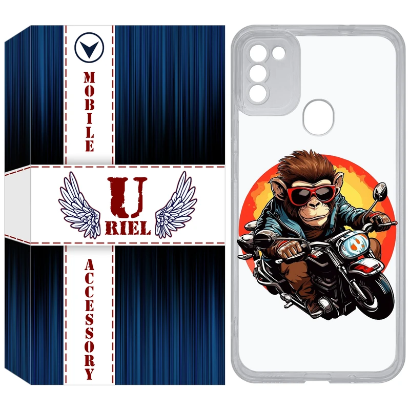 کاور یوریل مدل Clear کد 32 طرح میمون موتورسوار مناسب برای گوشی موبایل سامسونگ Galaxy A11 / M11