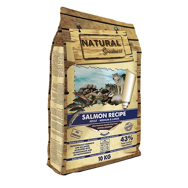 غذای خشک سگ نچرال گریتنس مدل سالمون وزن 10 کیلوگرم