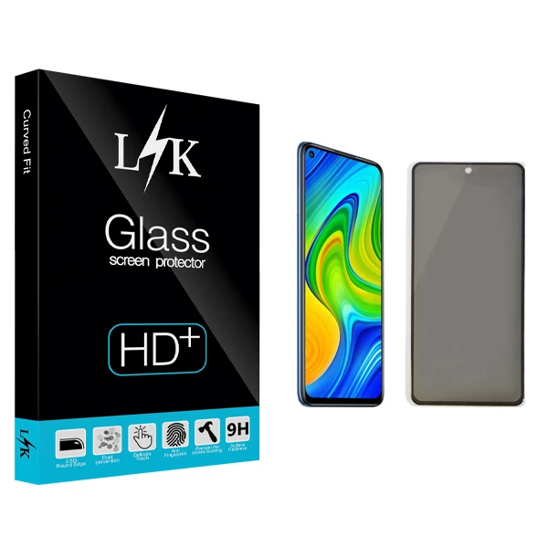 محافظ صفحه نمایش حریم شخصی ال کی مدل +HD مناسب برای گوشی موبایل شیائومی Redmi Note 9s